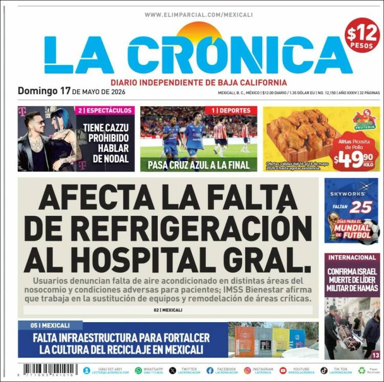 Portada de La Crónica de Baja California (M&eacute;xico)