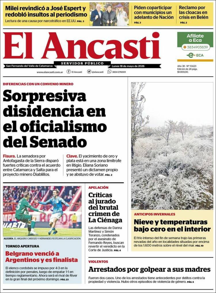 Portada de El Ancasti (Argentina)