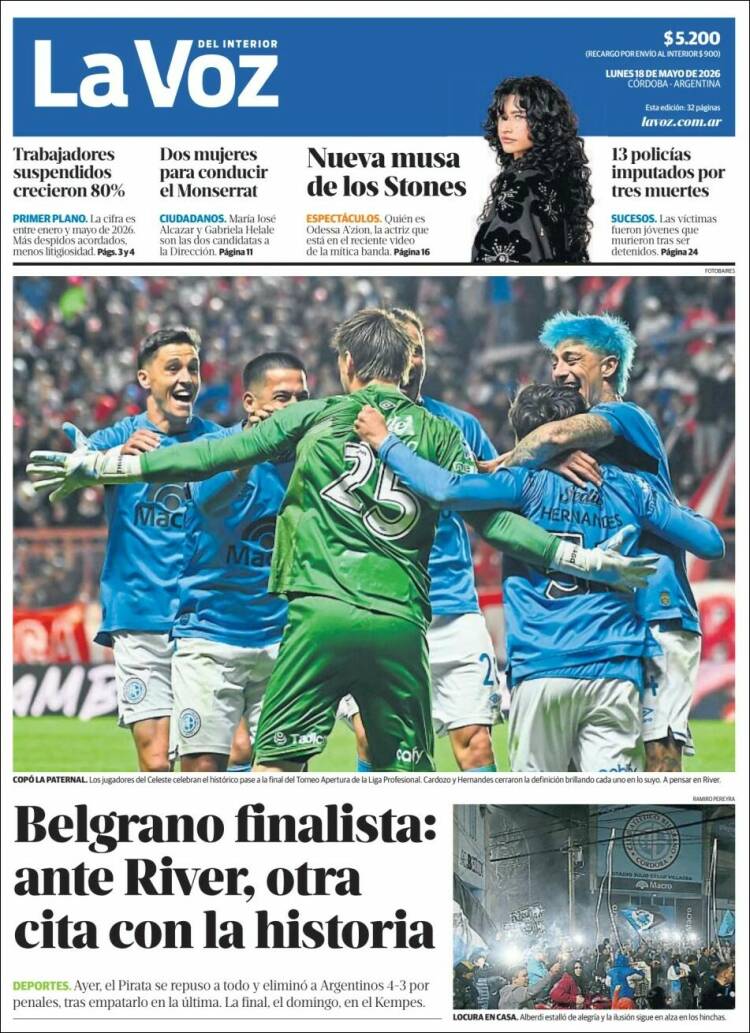 Portada de La Voz del Interior (Argentina)