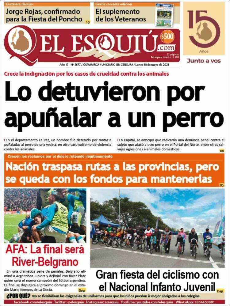 Portada de El Esquiu (Argentina)
