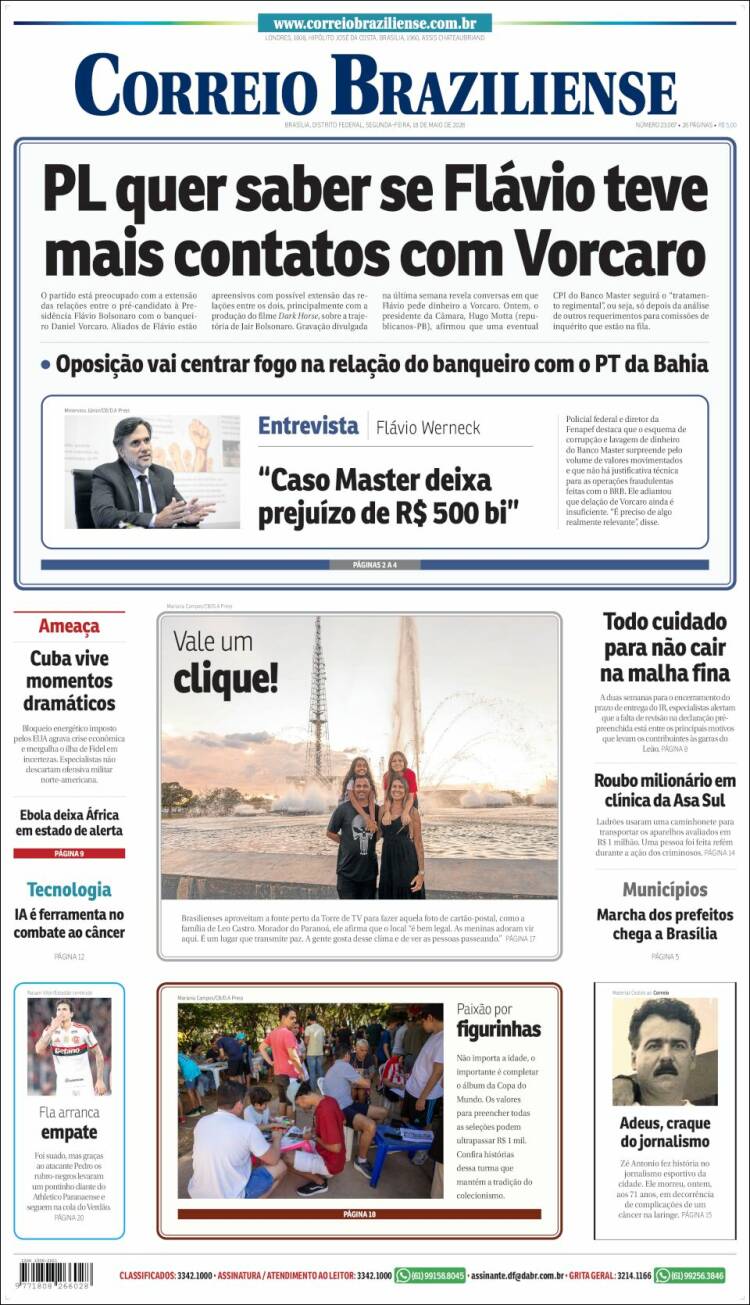 Portada de Correio Braziliense (Brasil)