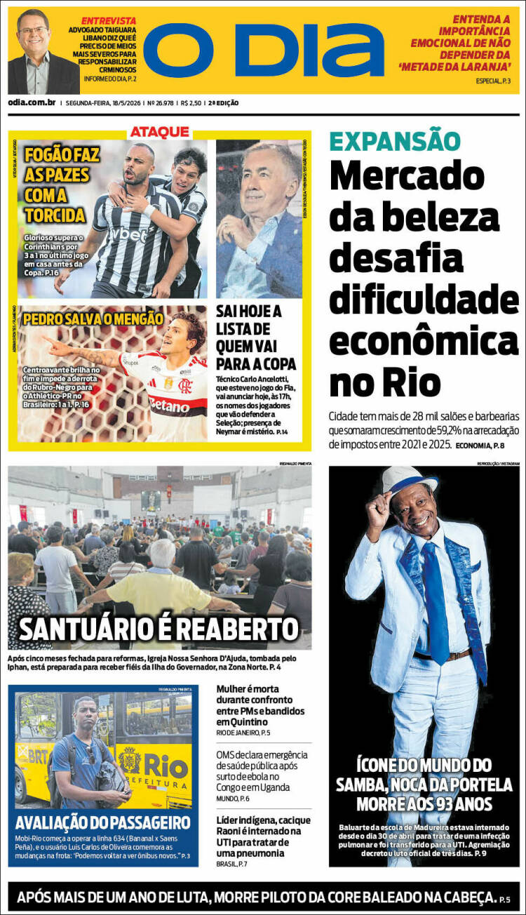 Portada de O Dia (Brasil)