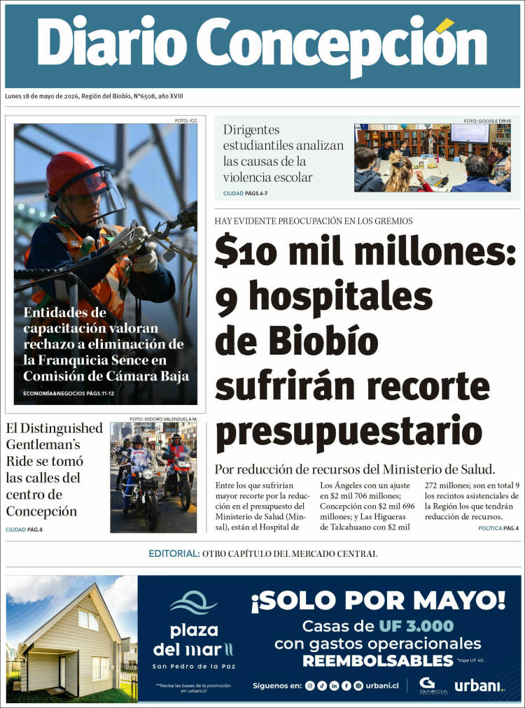 Portada de Diario de Concepción (Chile)