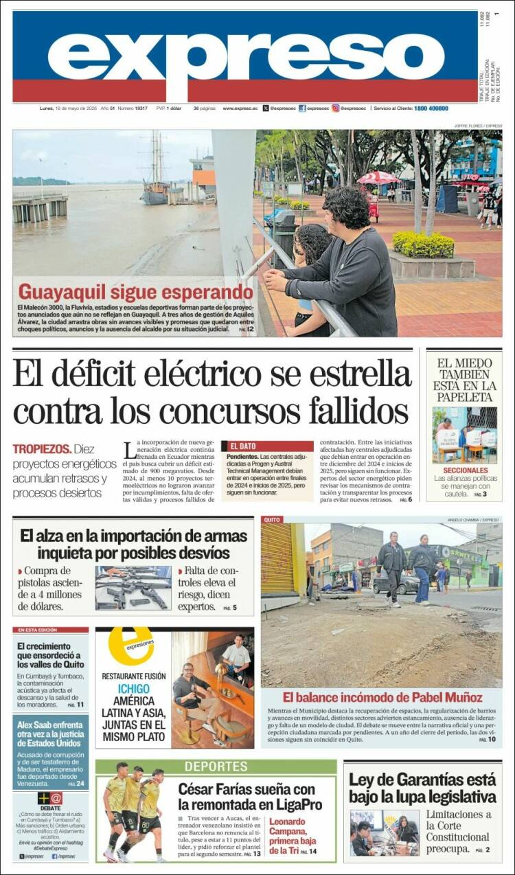 Portada de Expreso (Ecuador)