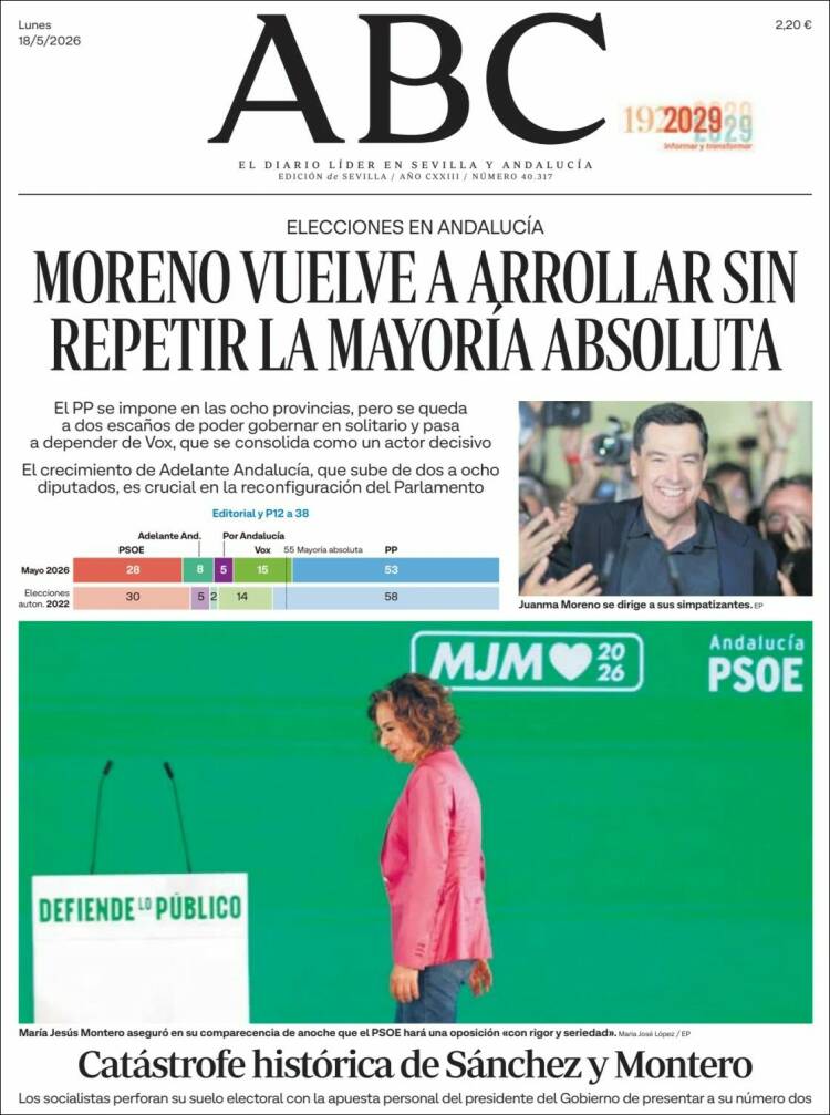 Portada de ABC - Sevilla (Espa&ntilde;a)
