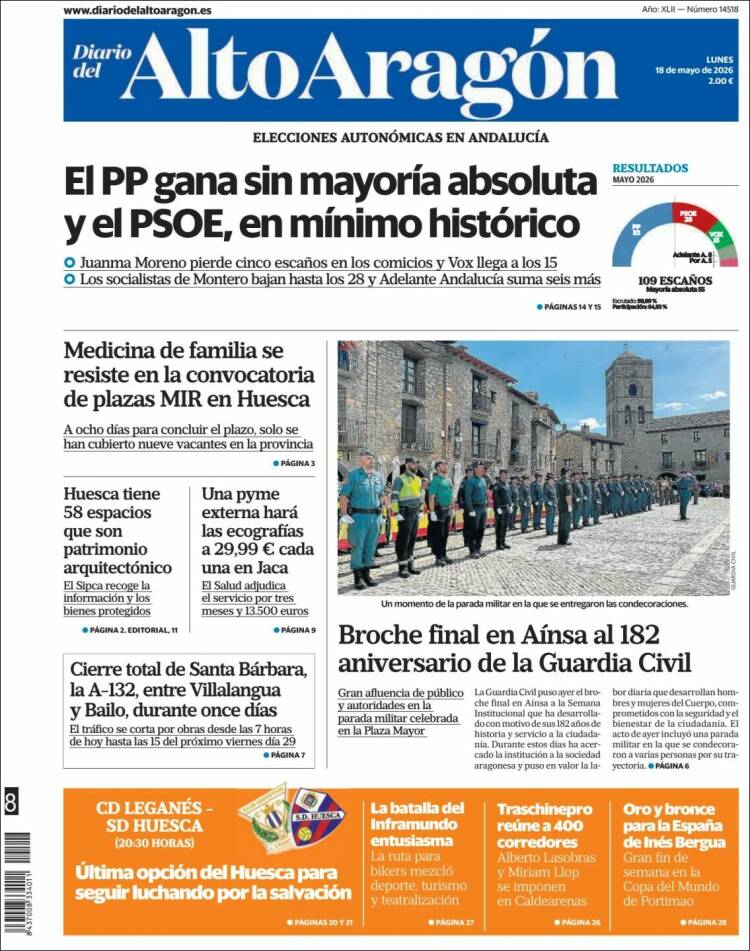 Portada de Diario del AltoAragón (Espa&ntilde;a)