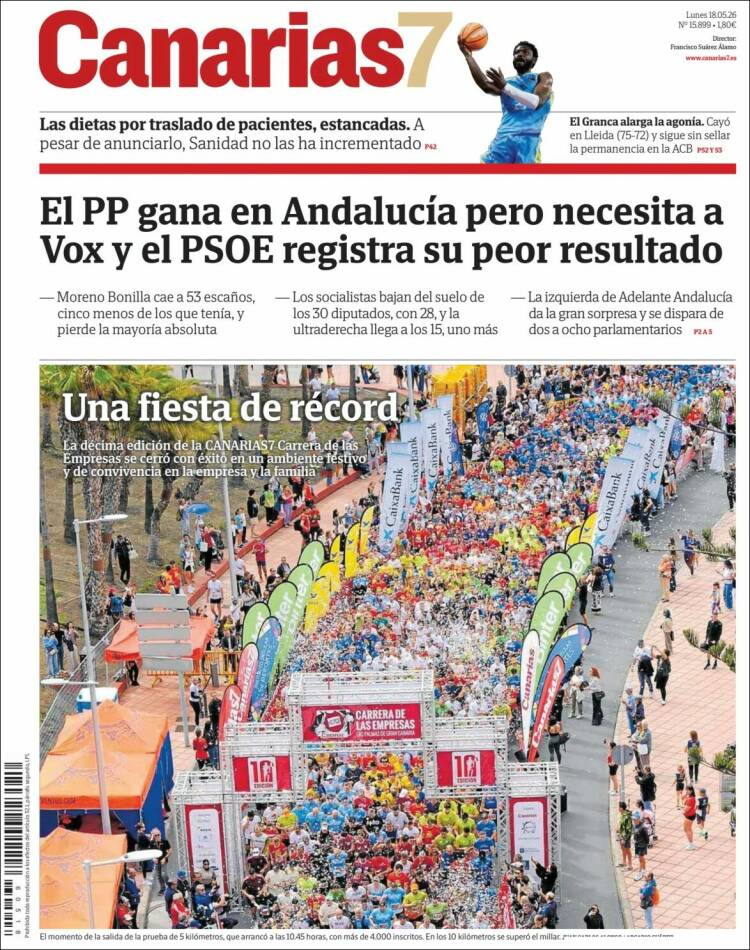 Portada de Canarias 7 (Espa&ntilde;a)