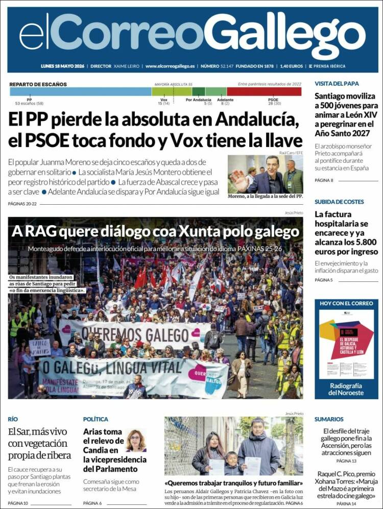 Portada de El Correo Gallego (Espa&ntilde;a)