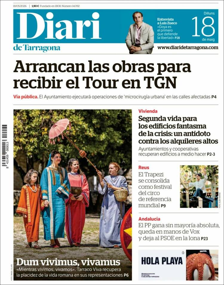 Portada de Diari de Tarragona (Espa&ntilde;a)