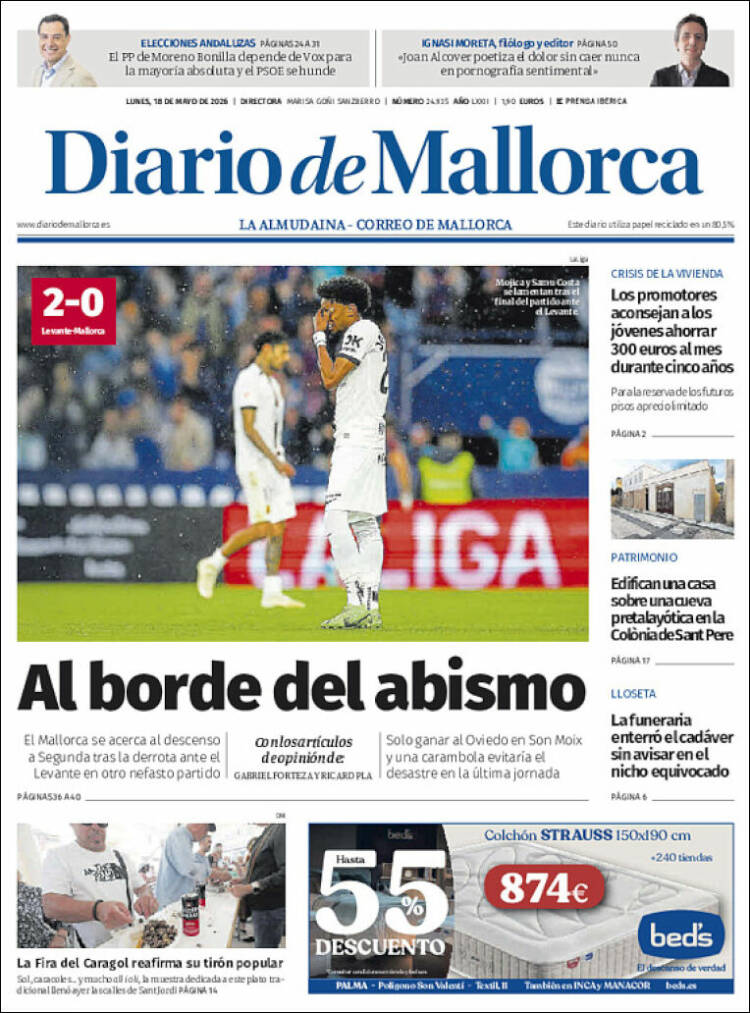 Portada de Diario de Mallorca (Espa&ntilde;a)
