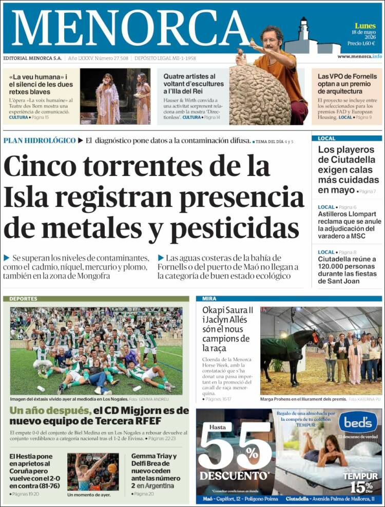 Portada de Menorca - Diario Insular (Espa&ntilde;a)