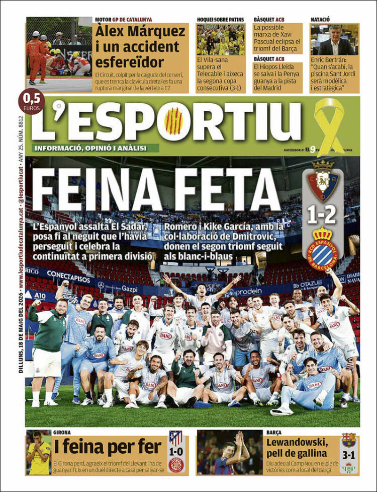 Portada de L'Esportiu (Espa&ntilde;a)