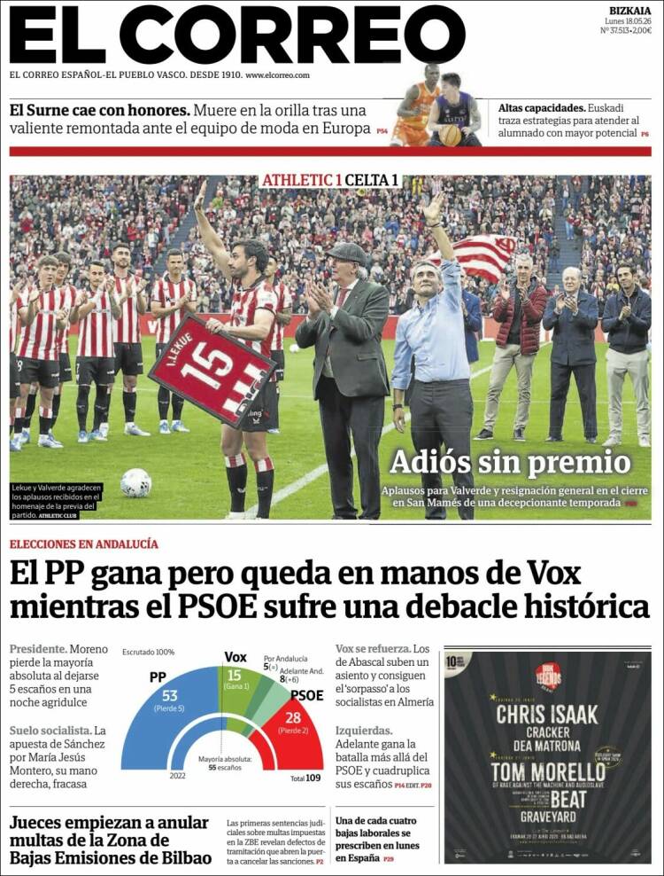 Portada de El Correo (Espa&ntilde;a)