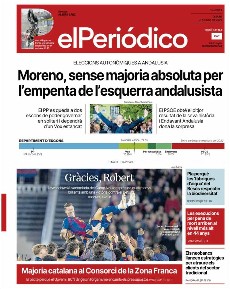 Portada de El Periódico de Catalunya (Espa&ntilde;a)