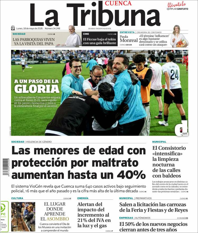 Portada de La Tribuna de Cuenca (Espa&ntilde;a)