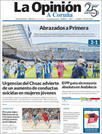 Portada de La Opinión de A Coruña (Espa&ntilde;a)