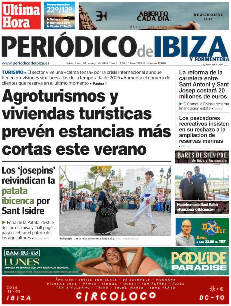 Portada de Periódico de Ibiza (Espa&ntilde;a)