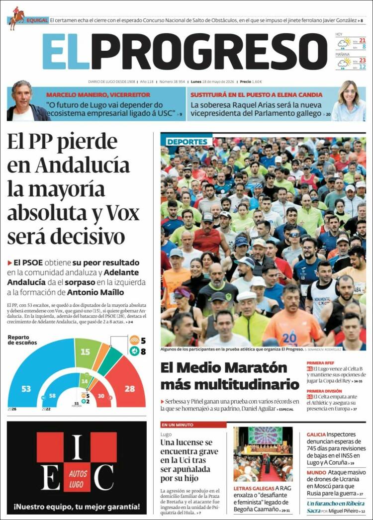 Portada de El Progreso (Espa&ntilde;a)