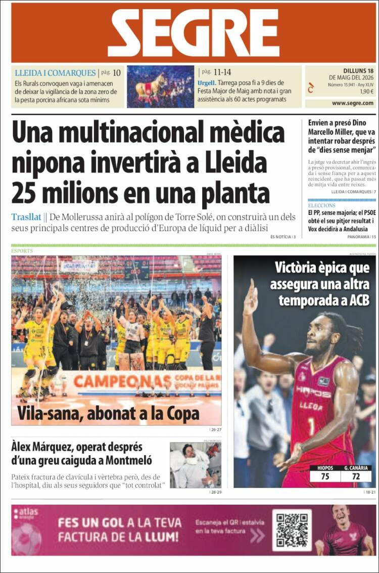 Portada de Segre (Espa&ntilde;a)
