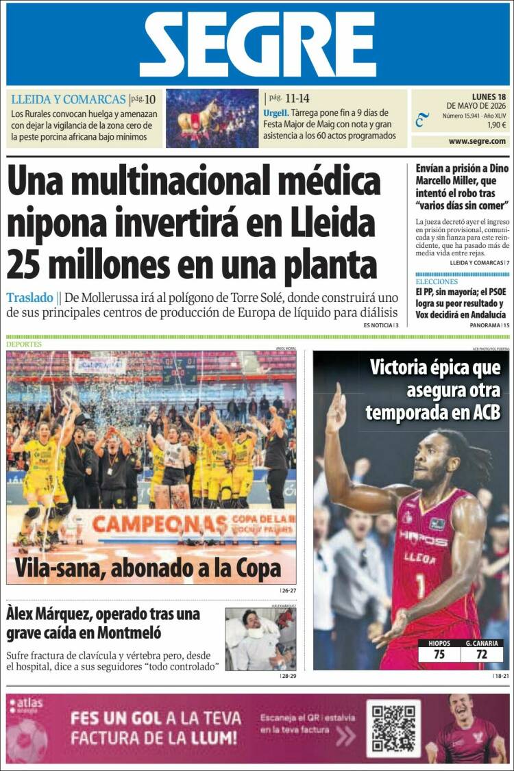 Portada de Segre  (Espa&ntilde;a)