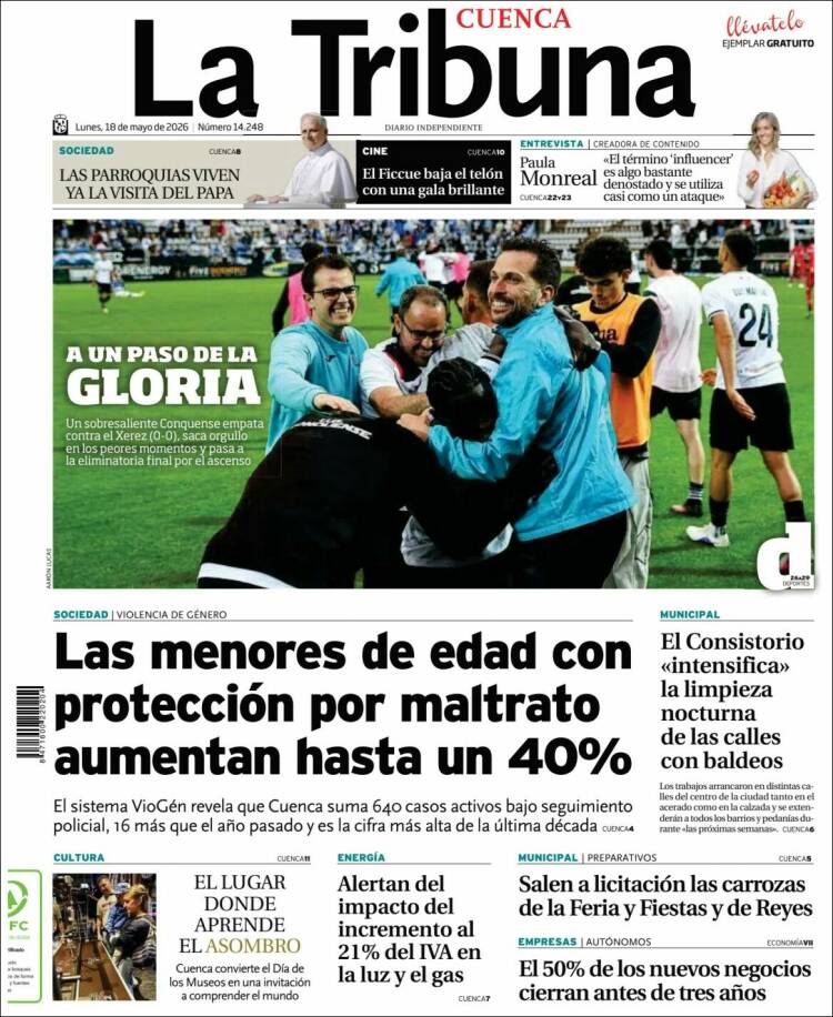 Portada de La Tribuna de Cuenca (Espa&ntilde;a)