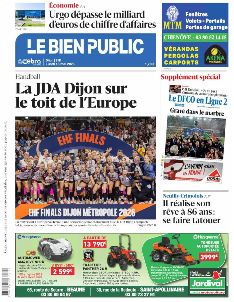 Portada de Le Bien Public (Francia)