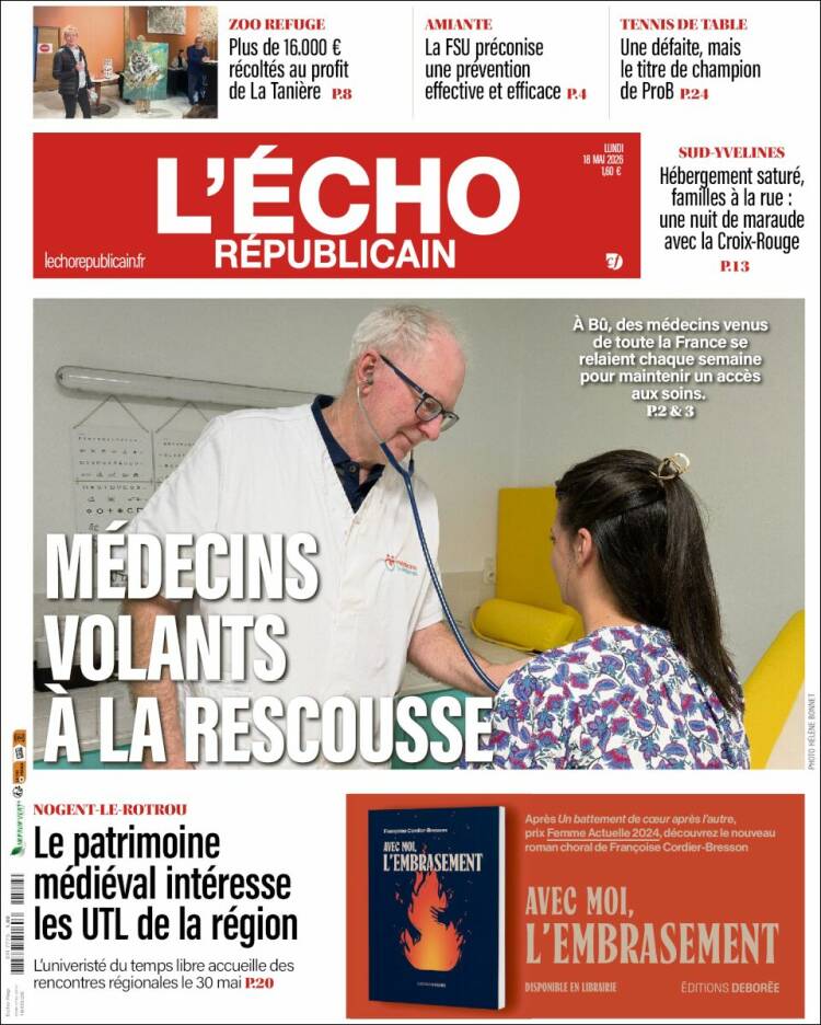 Portada de L'Echo Républicain (Francia)
