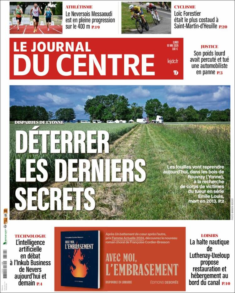 Portada de Le Journal du Centre (Francia)