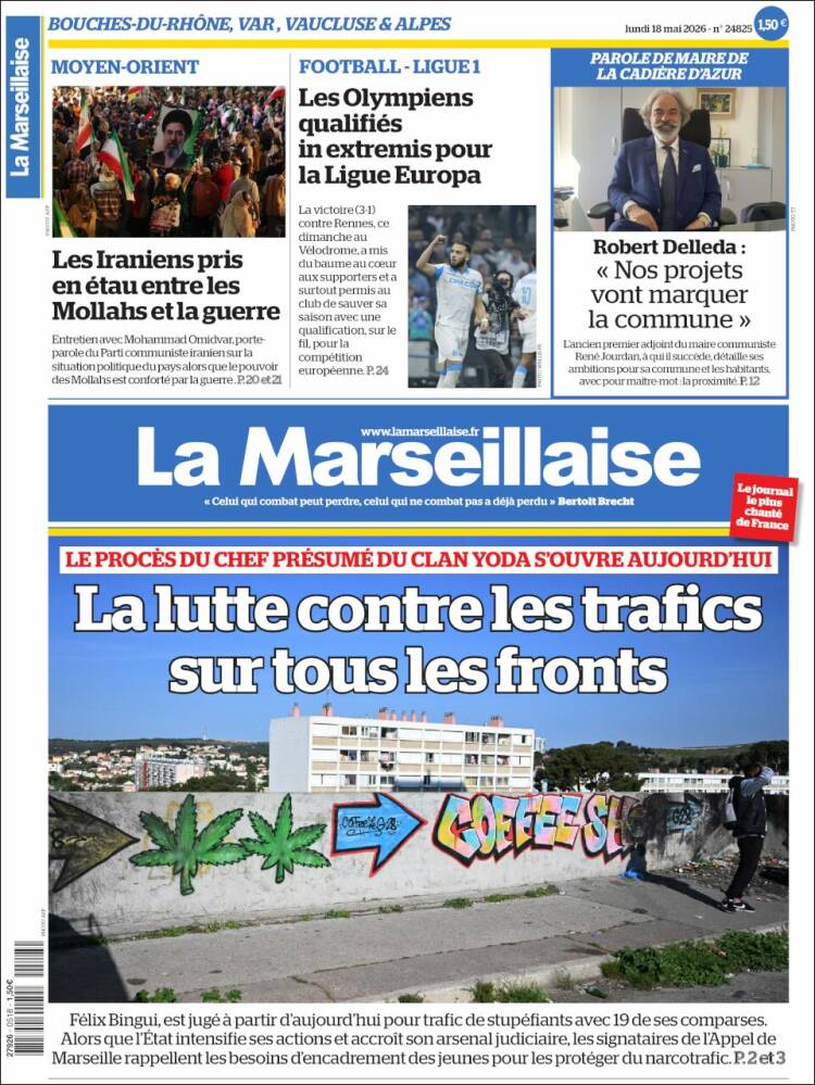 Portada de La Marseillaise (Francia)