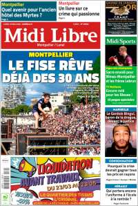 Portada de Midi Libre (Francia)