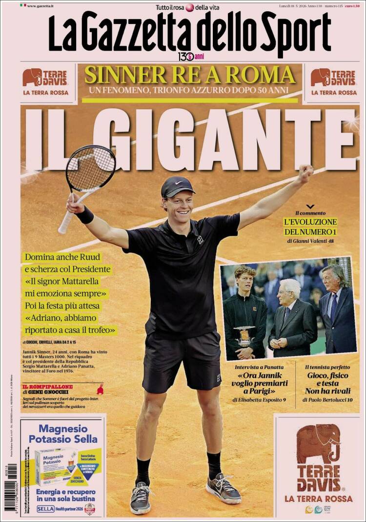 Portada de La Gazzetta dello Sport (Italia)