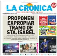 Portada de La Crónica de Baja California (M&eacute;xico)