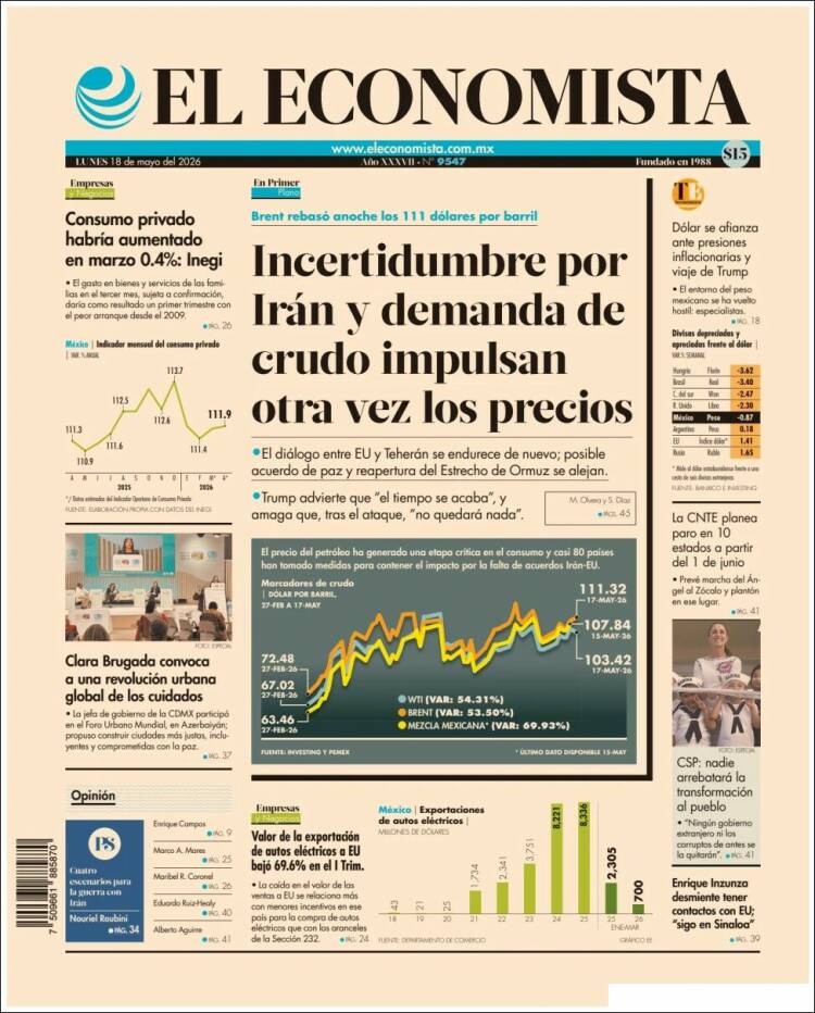 Portada de El Economista (M&eacute;xico)