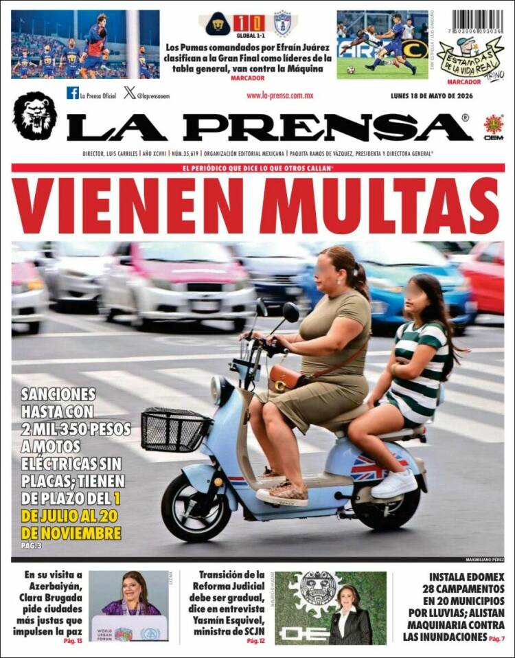 Portada de La Prensa (M&eacute;xico)