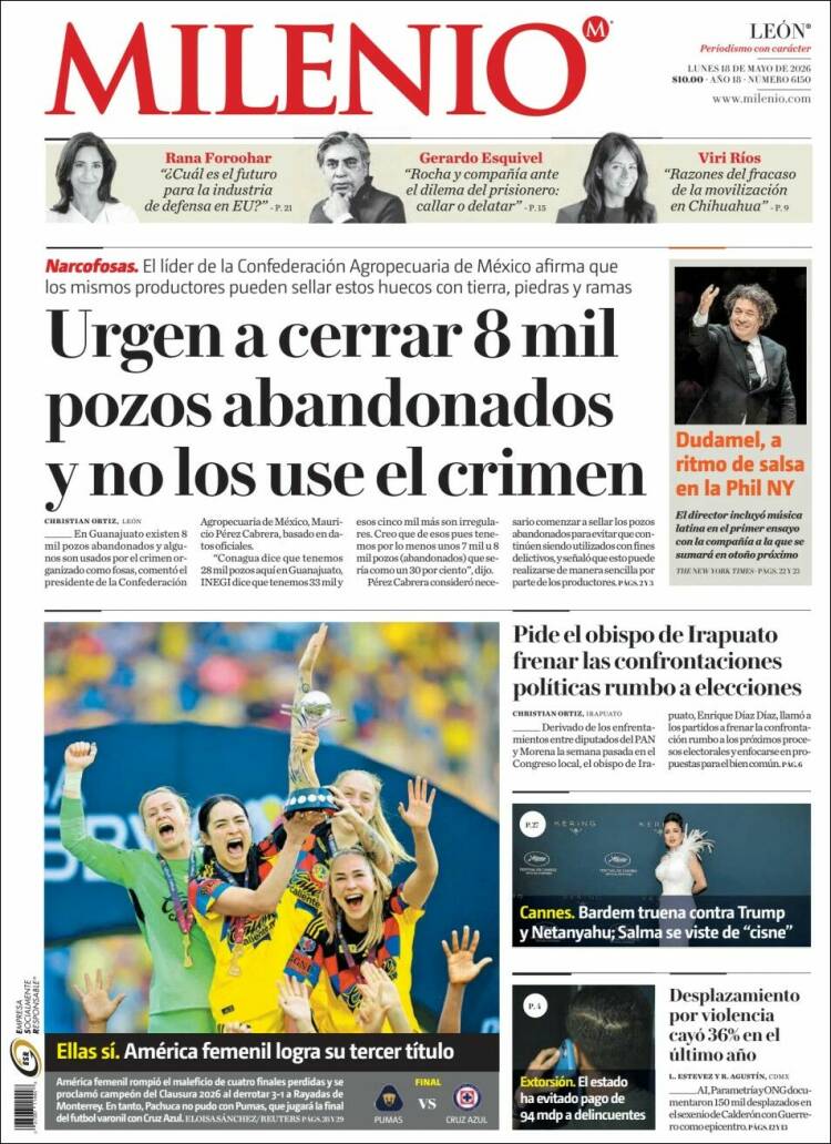 Portada de Milenio de León (M&eacute;xico)