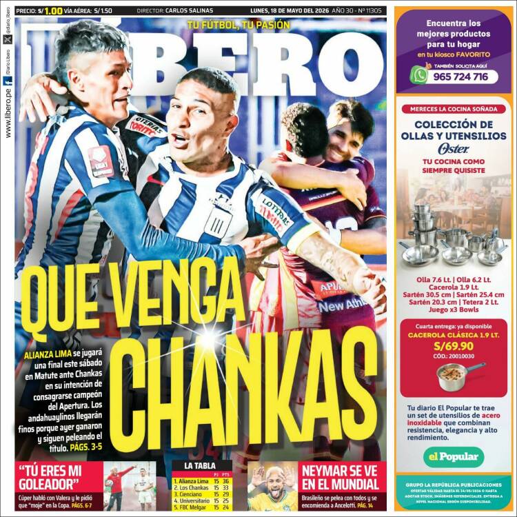 Portada de Líbero (Per&uacute;)