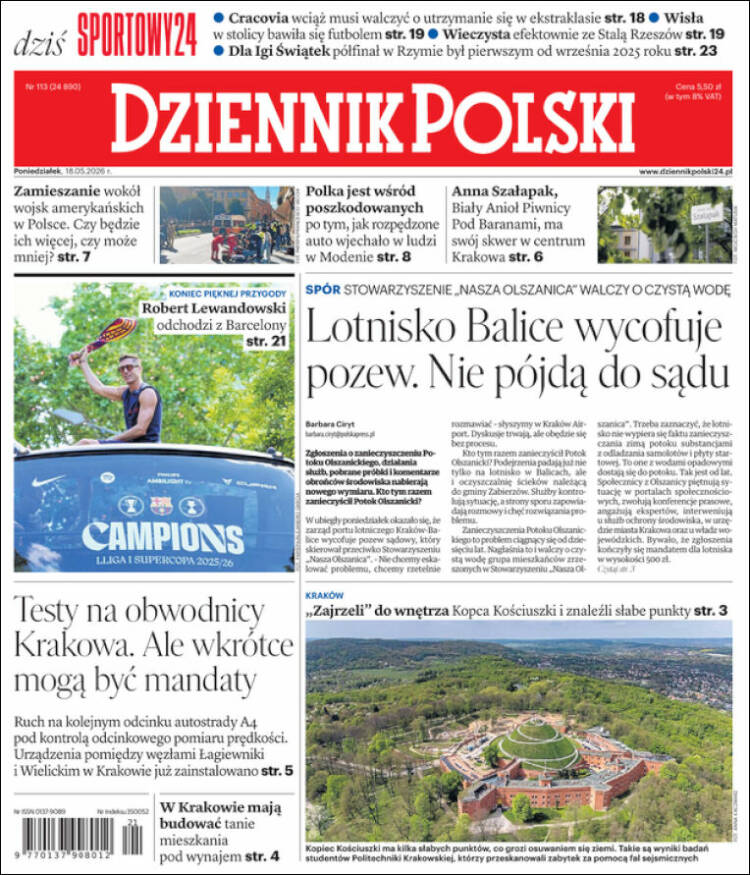 Portada de Dziennik (Polonia)