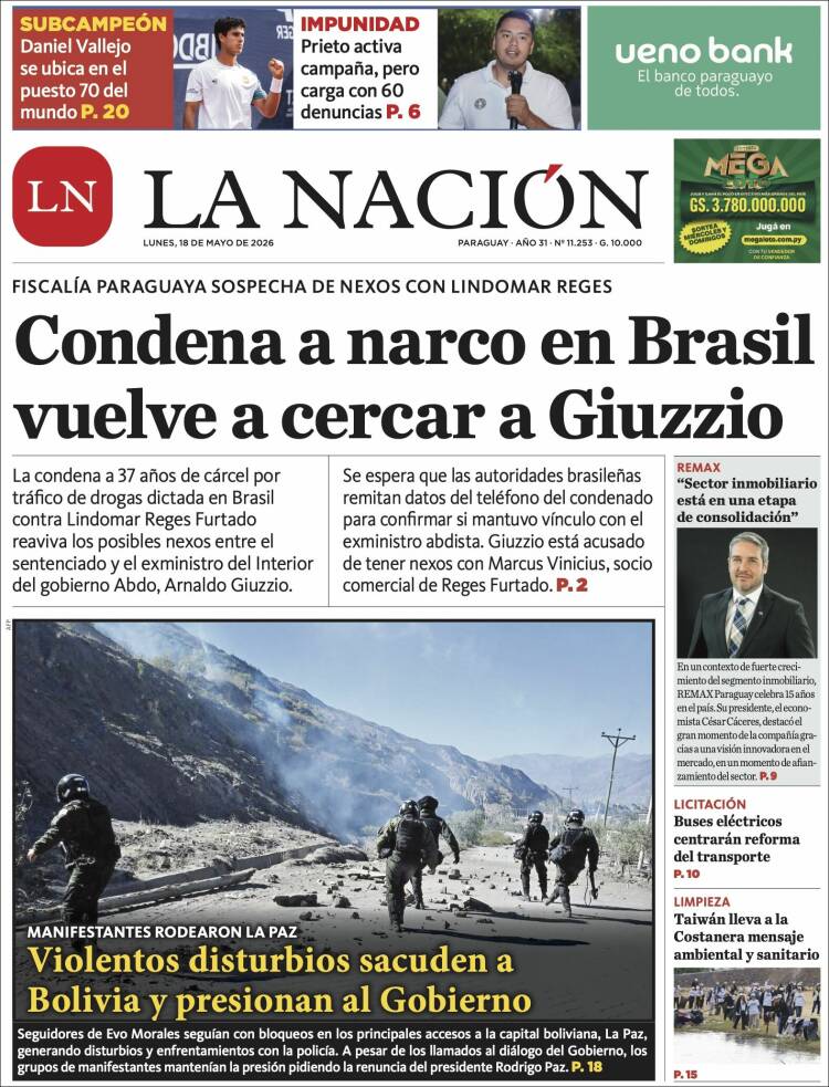 Portada de La Nación (Paraguay)