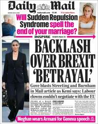 Portada de Daily Mail (Reino Unido)