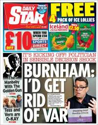 Portada de Daily Star (Reino Unido)