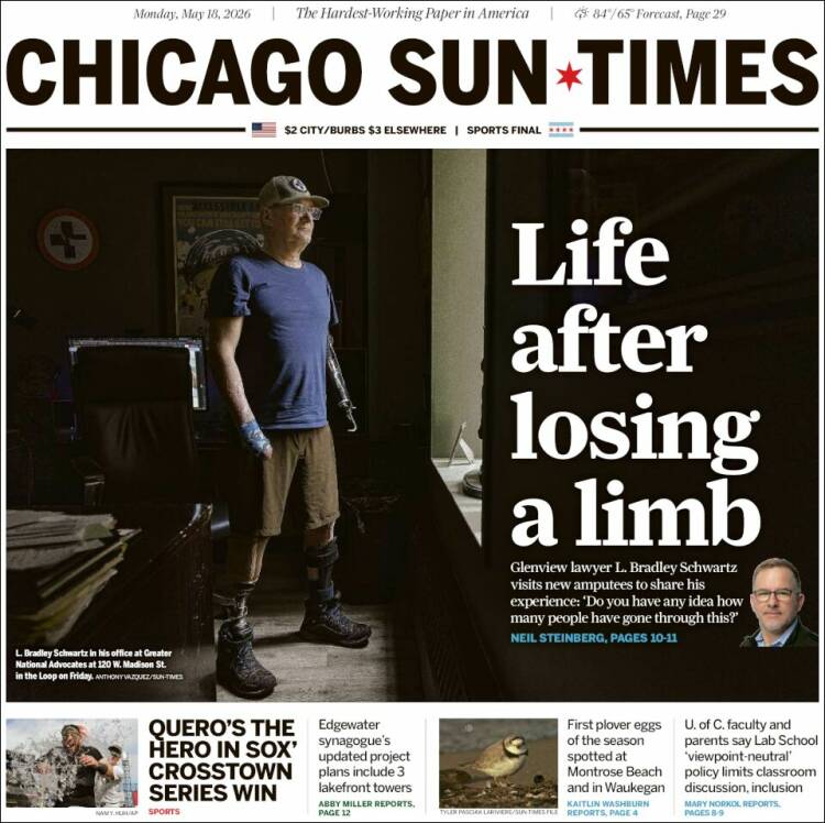 Portada de Chicago Sun-Times (USA)