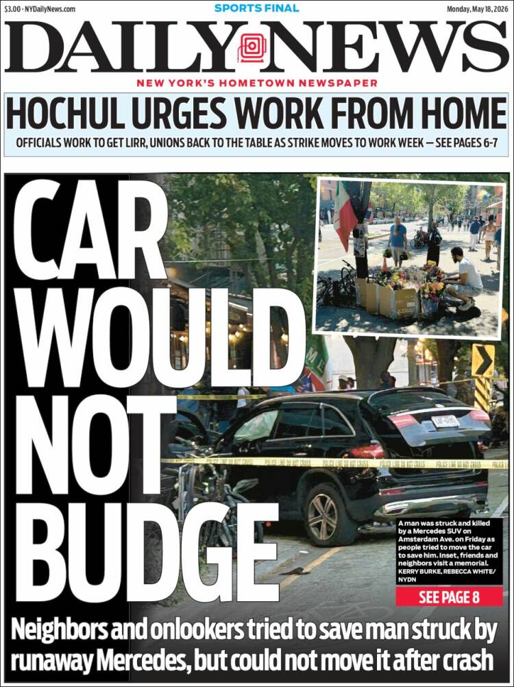 Portada de Daily News - New York (USA)