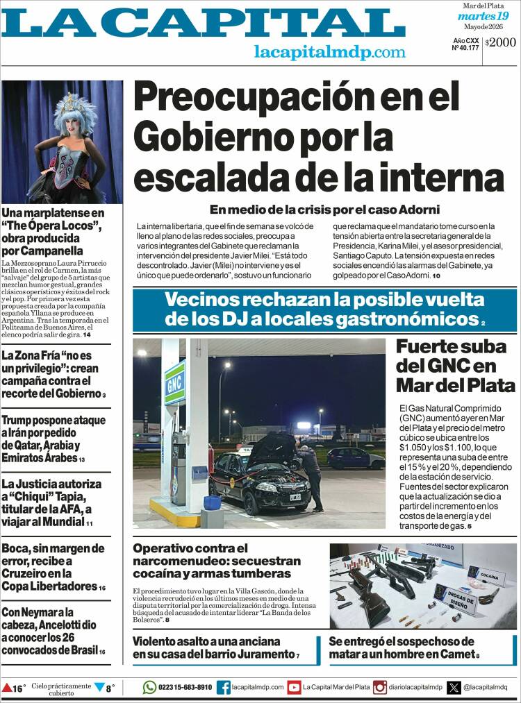 Portada de Diario La Capital - Mar del Plata (Argentina)