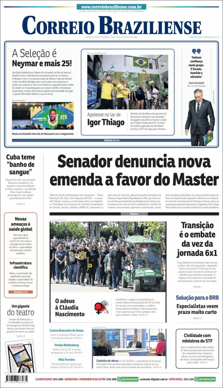 Portada de Correio Braziliense (Brasil)