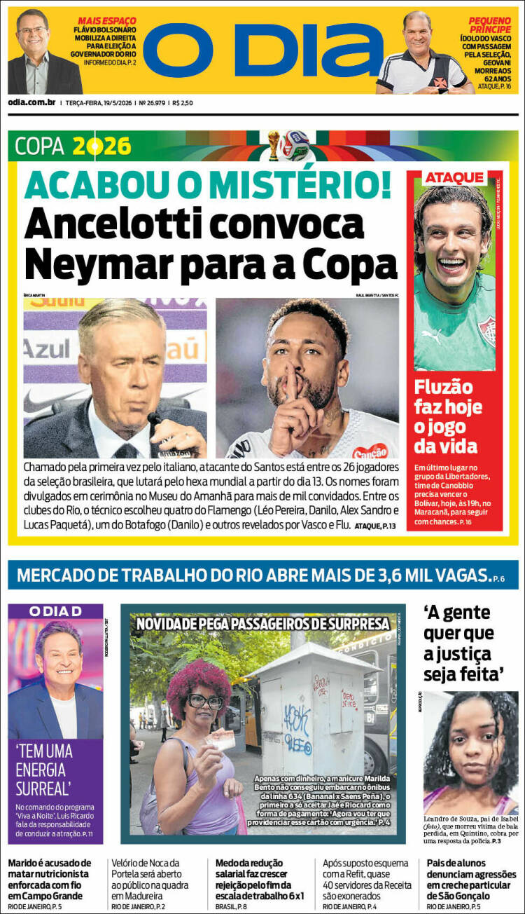 Portada de O Dia (Brasil)