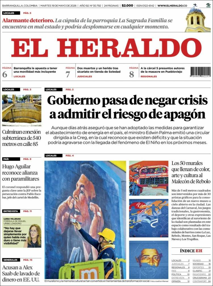 Portada de El Heraldo (Colombia)