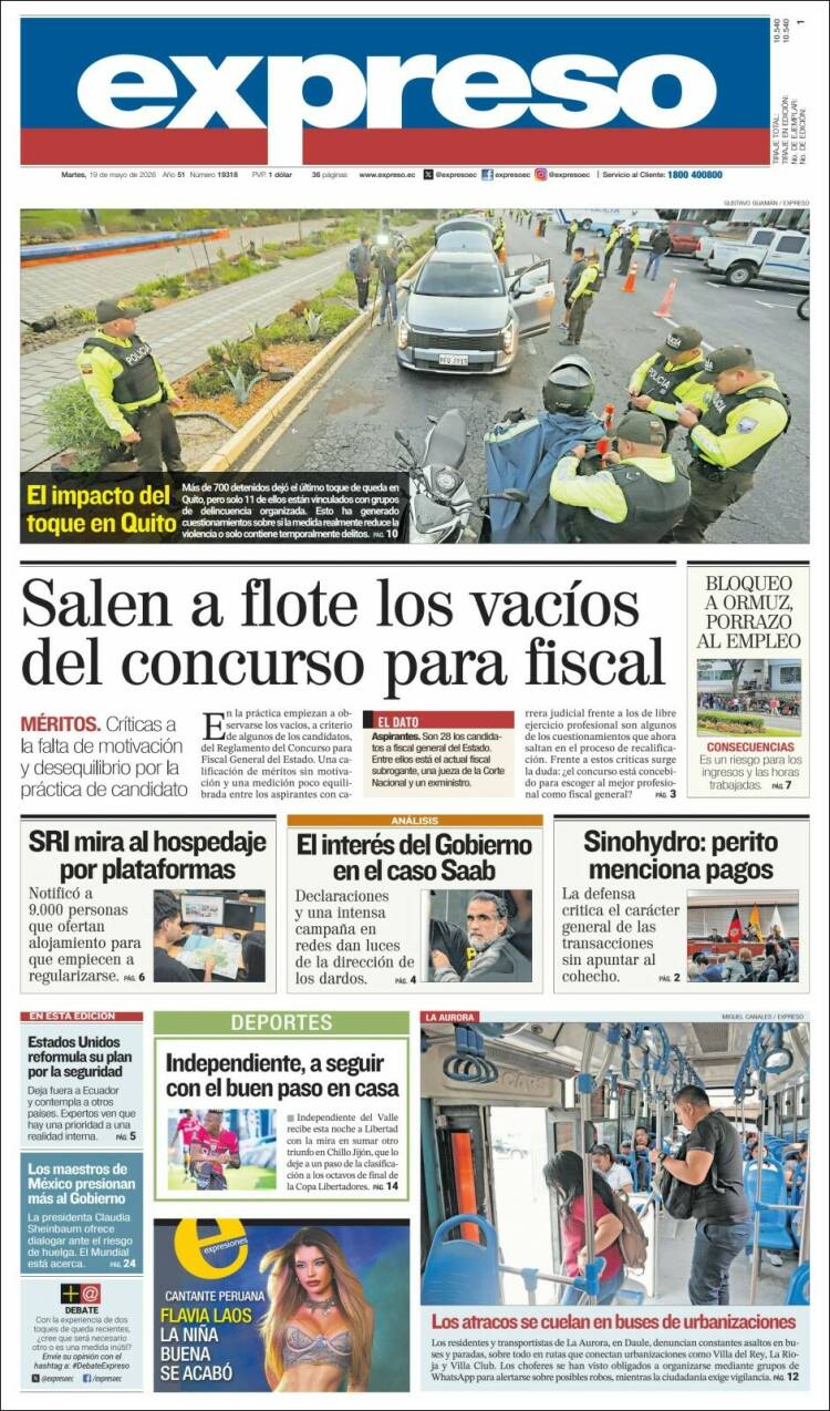 Portada de Expreso (Ecuador)
