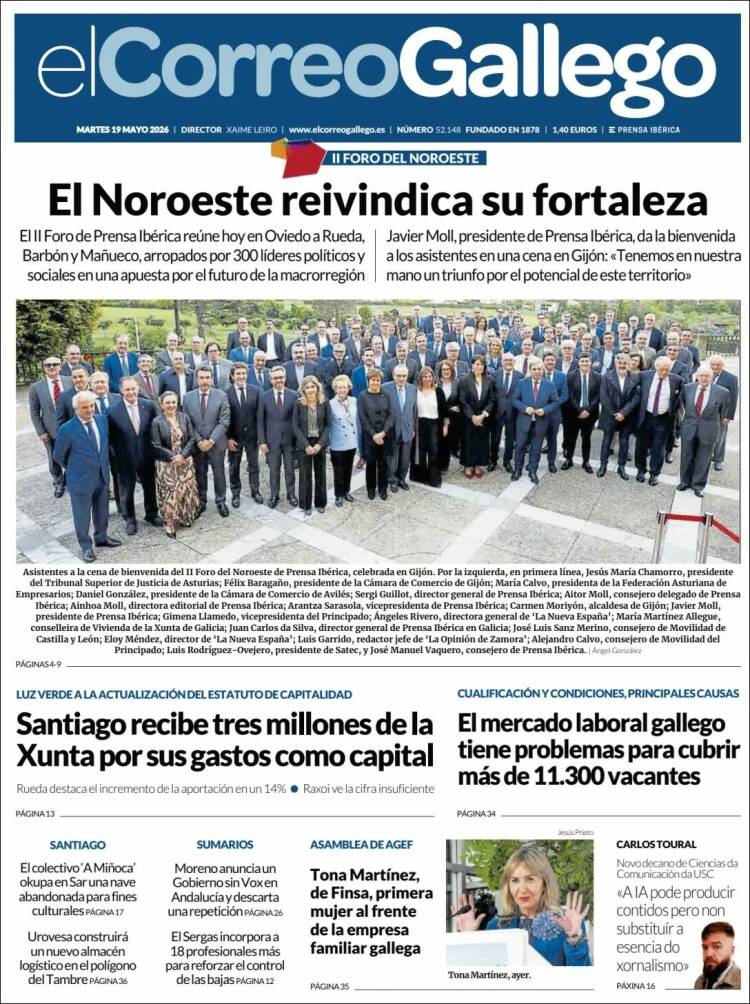 Portada de El Correo Gallego (Espa&ntilde;a)
