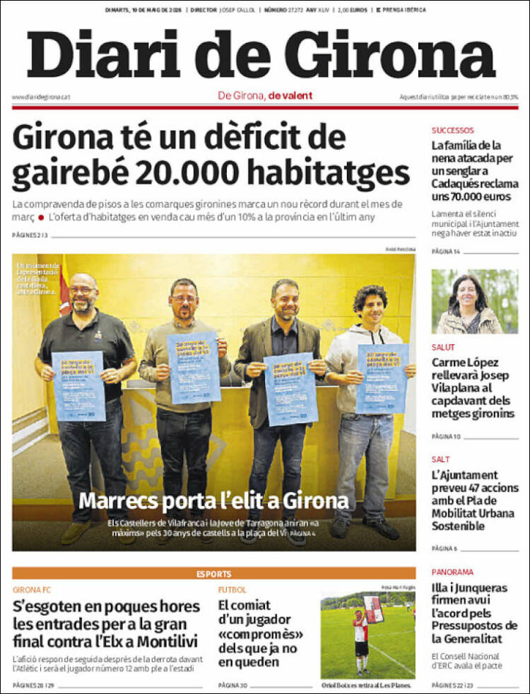 Portada de Diari de Girona (Espa&ntilde;a)