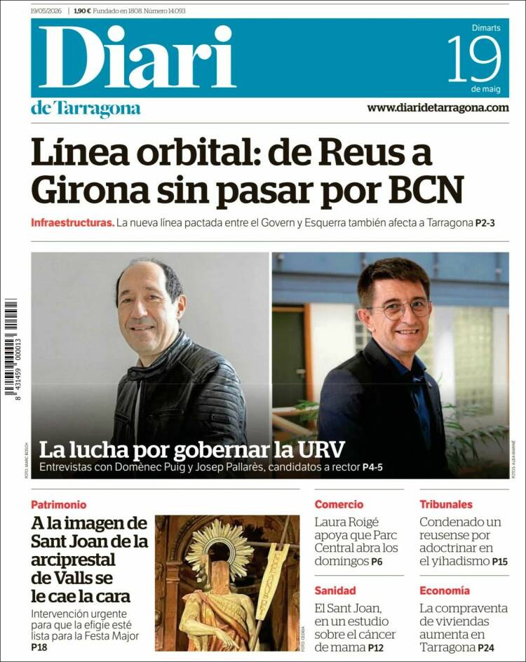 Portada de Diari de Tarragona (Espa&ntilde;a)